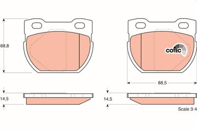 Комплект тормозных колодок, дисковый тормоз TRW GDB1209