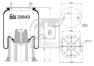 Pneimoatsperes spilvens, Pneimopiekare FEBI BILSTEIN 39849