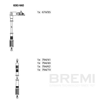 Augstsprieguma vadu komplekts BREMI 600/440