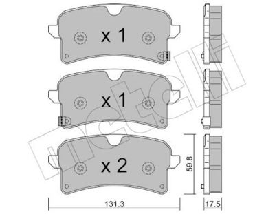 Bremžu uzliku kompl., Disku bremzes METELLI 22-1261-1