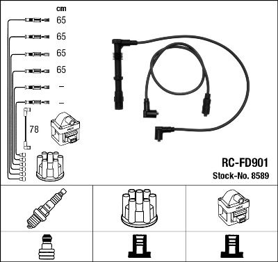 Augstsprieguma vadu komplekts NGK 8589