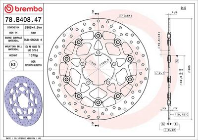 Bremžu diski BREMBO 78B40847