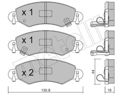 Комплект тормозных колодок, дисковый тормоз METELLI 22-0339-0