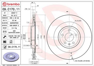 Тормозной диск BREMBO 09.C170.11