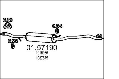 Средний глушитель выхлопных газов MTS 01.57190