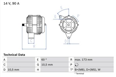 Генератор BOSCH 0 986 046 000