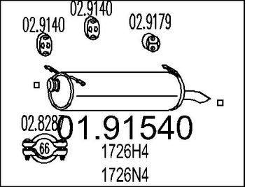 Глушитель выхлопных газов конечный MTS 01.91540