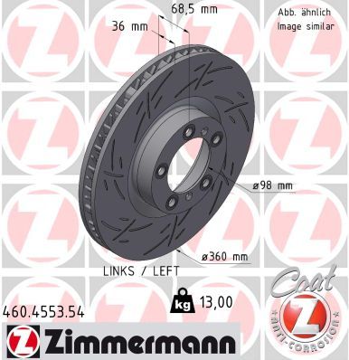 Bremžu diski ZIMMERMANN 460.4553.54