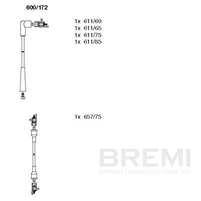 Комплект проводов зажигания BREMI 600/172