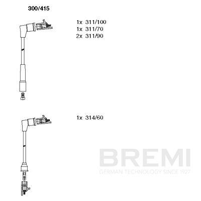 Комплект проводов зажигания BREMI 300/415