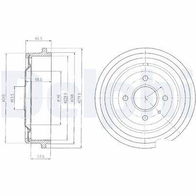 Bremžu trumulis DELPHI BF52
