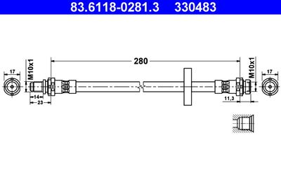 Тормозной шланг ATE 83.6118-0281.3
