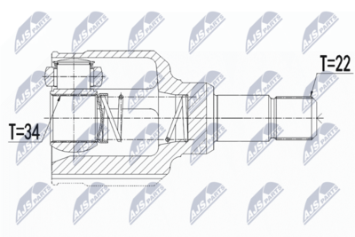 Šarnīru komplekts, Piedziņas vārpsta NTY NPW-CT-116