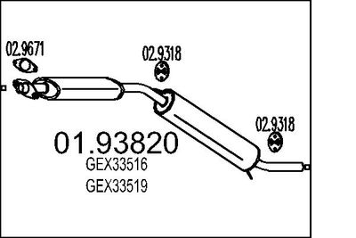 Глушитель выхлопных газов конечный MTS 01.93820