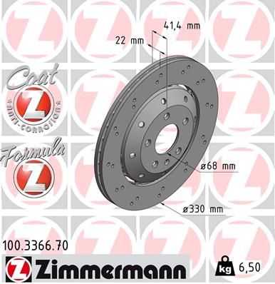 Bremžu diski ZIMMERMANN 100.3366.70