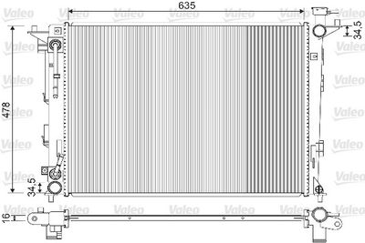 Радиатор, охлаждение двигателя VALEO 733213
