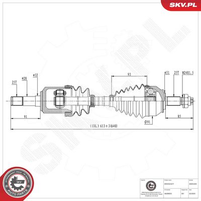 Piedziņas vārpsta ESEN SKV 40SKV203