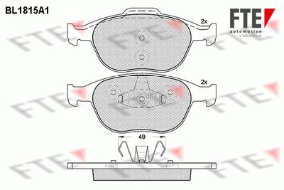 Bremžu uzliku kompl., Disku bremzes FTE 9010393