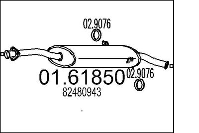 Глушитель выхлопных газов конечный MTS 01.61850