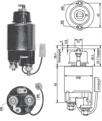 Тяговое реле, стартер MAGNETI MARELLI 940113050232