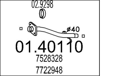 Izplūdes caurule MTS 01.40110