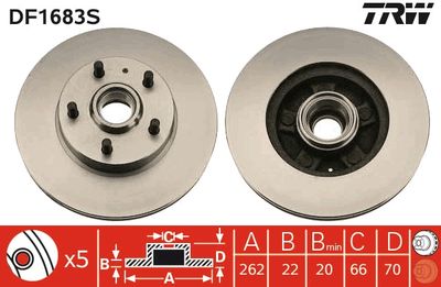 Тормозной диск TRW DF1683S