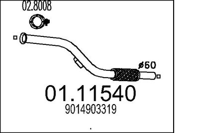 Труба выхлопного газа MTS 01.11540