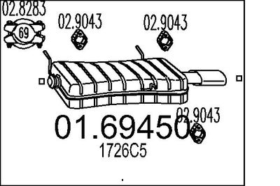 Глушитель выхлопных газов конечный MTS 01.69450