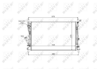 Радиатор, охлаждение двигателя NRF 53743