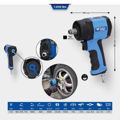 KS TOOLS BT160400 Triecienskrūvgriezis (Pneimatiskais)