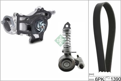 Ūdenssūknis + ķīļrievu siksnas komplekts Schaeffler INA 529 0325 30
