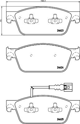 HELLA PAGID 8DB355014981 Bremžu uzliku kompl