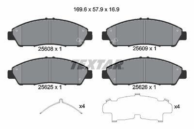Комплект тормозных колодок, дисковый тормоз TEXTAR 2560801