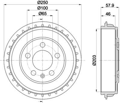 Тормозной барабан HELLA 8DT 355 303-441