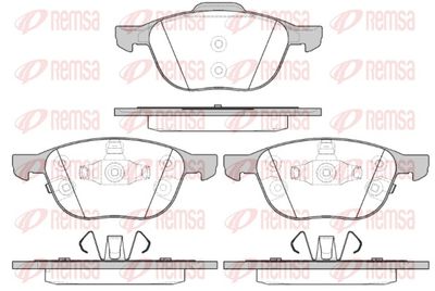 Комплект тормозных колодок, дисковый тормоз REMSA 1082.12