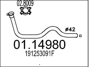 Труба выхлопного газа MTS 01.14980