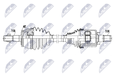 półoś napędowa NTY NPW-MG-006