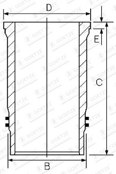 Гильза цилиндра GOETZE ENGINE 15-480450-00