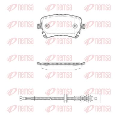 Комплект тормозных колодок, дисковый тормоз REMSA 0897.12
