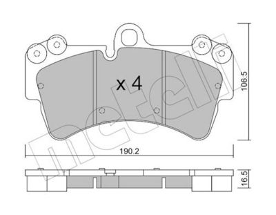 Bremžu uzliku kompl., Disku bremzes METELLI 22-0654-0