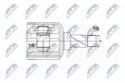 Šarnīru komplekts, Piedziņas vārpsta NTY NPW-VV-069