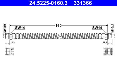 Тормозной шланг ATE 24.5225-0160.3