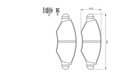 Bremžu uzliku kompl., Disku bremzes BOSCH 0986424660