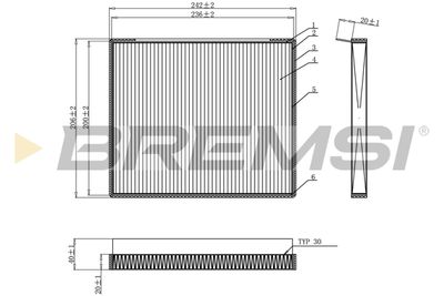 Фильтр, воздух во внутренном пространстве BREMSI FC0917C