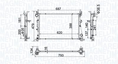 Radiators, Motora dzesēšanas sistēma MAGNETI MARELLI 350213203900