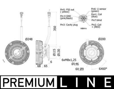 Сцепление, вентилятор радиатора MAHLE CFC 90 001P