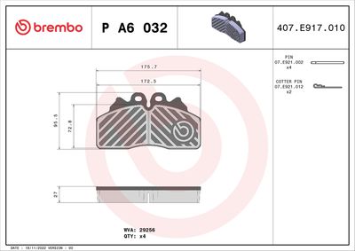 klocki ham. CV przód/tył IVECO BREMBO P A6 032