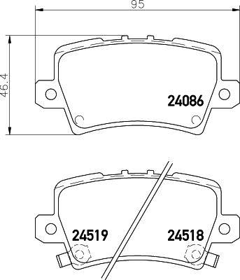 Bremžu uzliku kompl., Disku bremzes HELLA PAGID 8DB 355 006-751