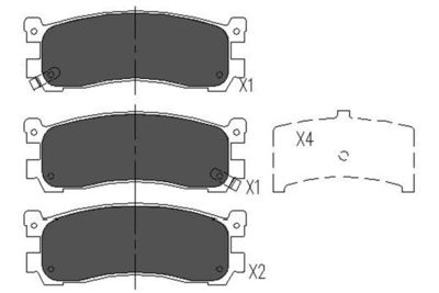 Bremžu uzliku kompl., Disku bremzes KAVO PARTS KBP-4556