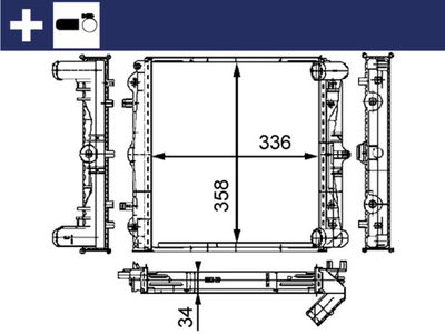 Радиатор, охлаждение двигателя MAHLE CR 383 000S